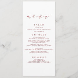 Calligraphy Bröllop Menu | Marsala Meny