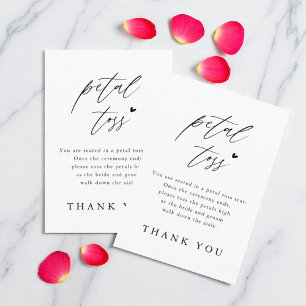 Calligraphy Bröllop Petal Toss Send Off Cards Tilläggskort
