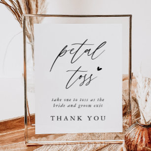 Calligraphy Bröllop Petal Toss Send Off Sign Poster