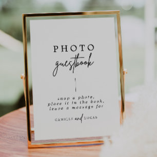 Calligraphy Bröllop Photo Guestbook-tecken Poster
