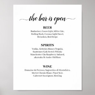 Calligraphy Bröllop Pub Menu-tecken Poster