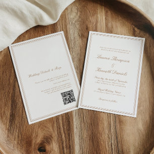 Calligraphy Bröllop QR-kod för lätt Elegant Inbjudningar
