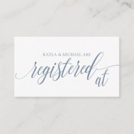 Calligraphy Bröllop Registry Cards - Dusty Blue Tilläggskort