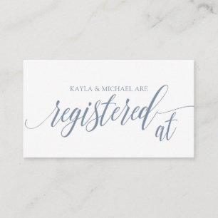 Calligraphy Bröllop Registry Cards - Dusty Blue Tilläggskort