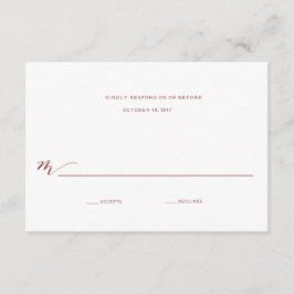 Calligraphy Bröllop Reply | Burgundy Marsala OSA Kort