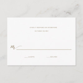 Calligraphy Bröllop Reply | GULD OSA Kort