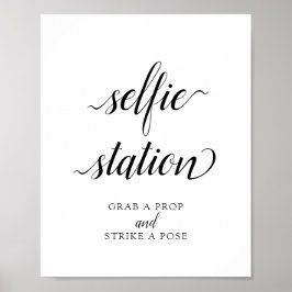 Calligraphy Bröllop ’Selfie Station’ Sign Poster