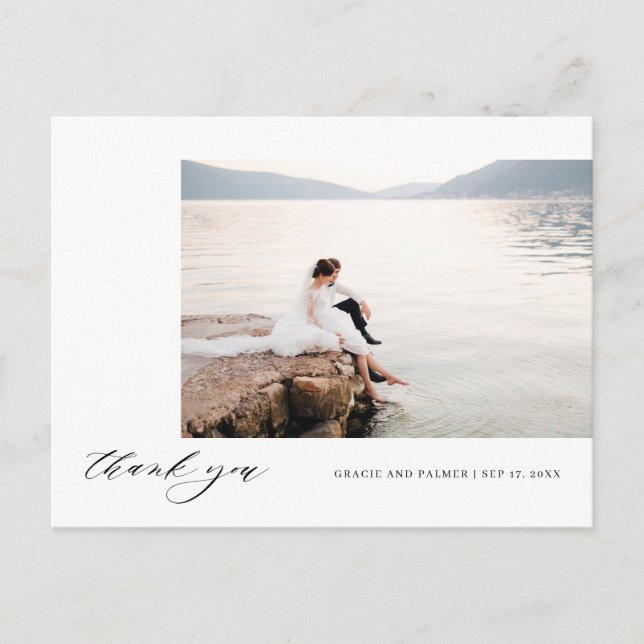 Calligraphy Bröllop Tack för att du har fått fotop Vykort (Framsida)