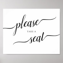 Calligraphy Bröllop "Take a Seat"-skylt Poster