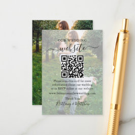 Calligraphy Bröllop webbplats QR Overlay Photo Tilläggskort