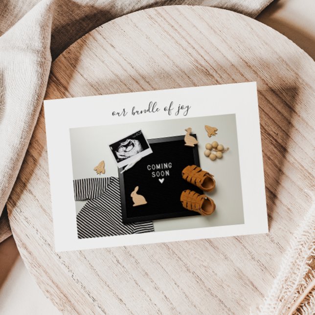 Calligraphy Bundle of Joy Baby Announcement Card Tack Kort (Skapare uppladdad)