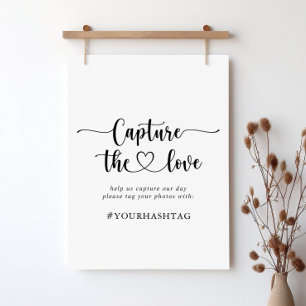 Calligraphy Capture the Kärlek Hashtag Sign Poster