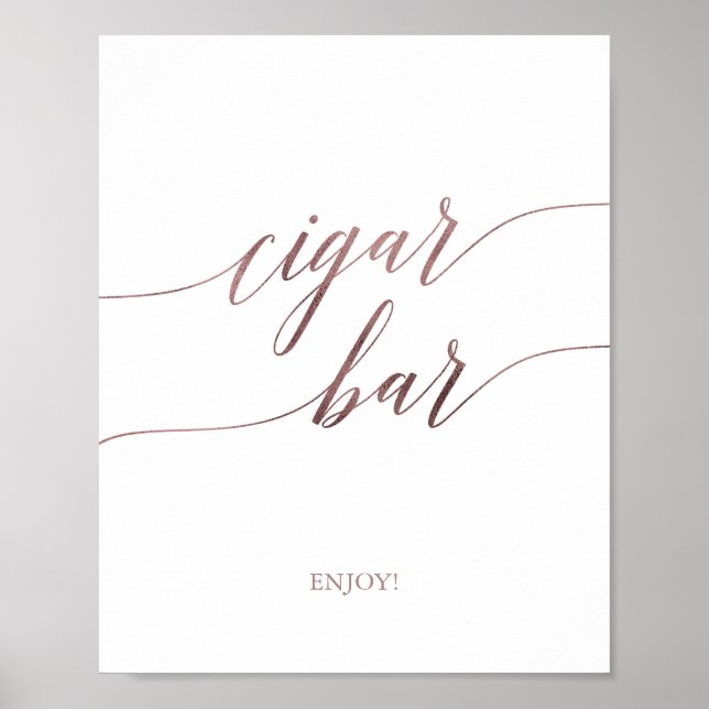 Calligraphy Cigar Pub-skylt över elegant Guld Poster (Framsidan)