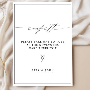 Calligraphy Confetti Send Off Bröllop Poster