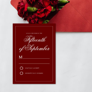 Calligraphy Crimson Red Minimal Elegant Calligraph OSA Kort