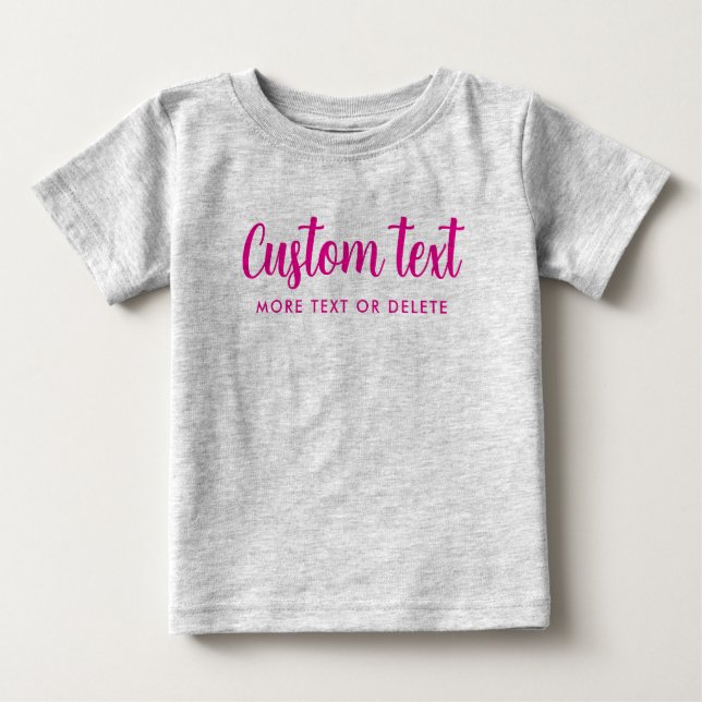 Calligraphy Custom Text Pic Template Heather Grey T Shirt (Framsida)