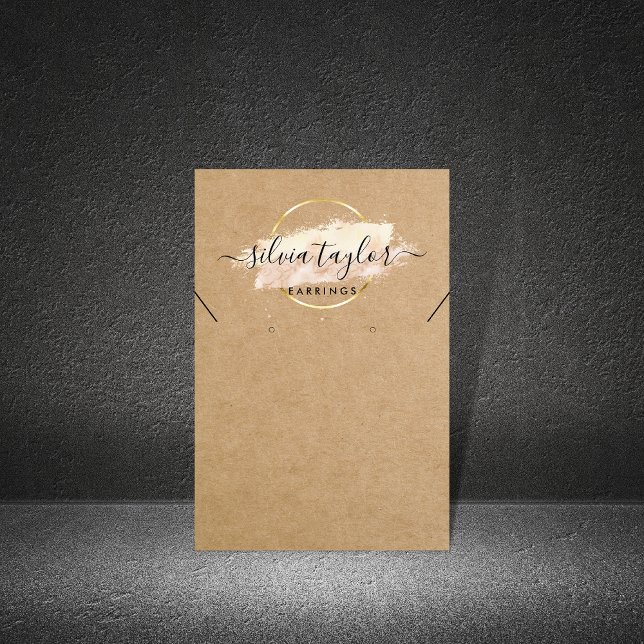 Calligraphy Earring Necklace visning Card Visitkort (Skapare uppladdad)