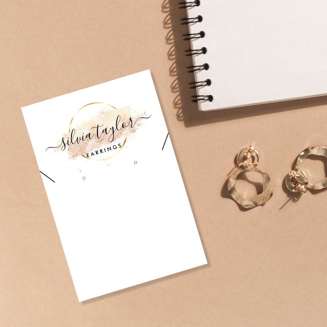 Calligraphy Earring Necklace visning Card Visitkort (Skapare uppladdad)