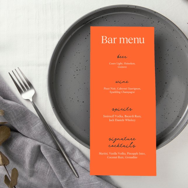 Calligraphy Elegant Beige Bröllop | Drink Pub Meny (Skapare uppladdad)