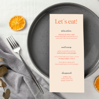 Calligraphy Elegant Beige Bröllop Menu-kort Meny