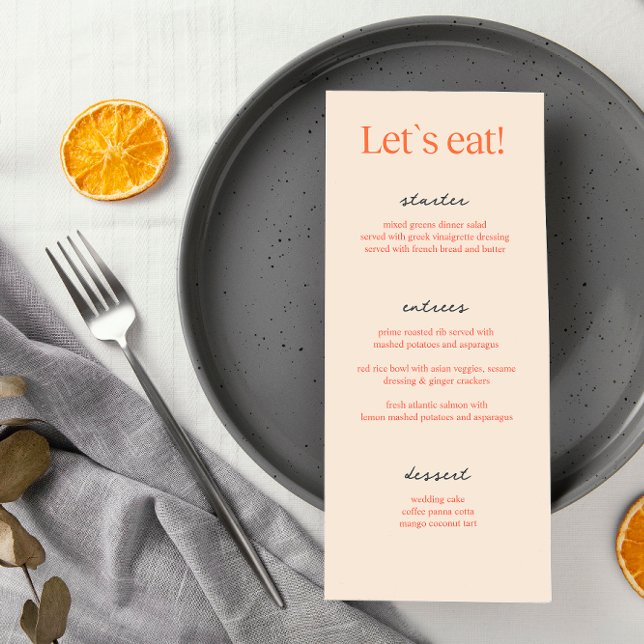 Calligraphy Elegant Beige Bröllop Menu-kort Meny (Skapare uppladdad)