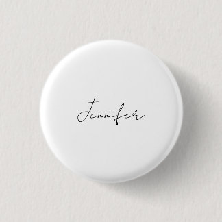 Calligraphy Elegant Black White Plain Simple Namn Knapp