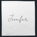 Calligraphy Elegant Black White Plain Simple Namn Tygservett<br><div class="desc">Tittar du för en vacker kalligrafi med en estetisk handstil? Den här enkla,  öga-fångstdesignen är till för dig. Den här produkten imponerar omedelbart på dem som ser den. Bran och den smakfulla utformningen återspeglar omedelbart kvaliteten på ditt förhållande och din familj.</div>