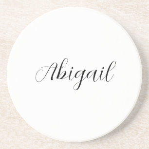 Calligraphy Elegant Black White Plain Simple Namn Underlägg
