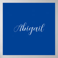 Calligraphy Elegant Blue White Plain Simple Namn