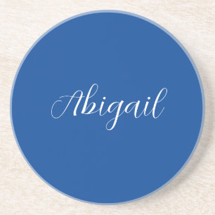 Calligraphy Elegant Blue White Plain Simple Namn Underlägg