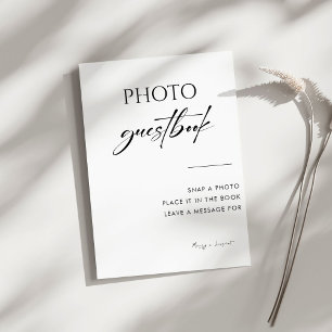 Calligraphy Elegant bröllop Photo Guestbook-tecken Poster