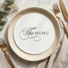 Calligraphy Elegant Circle Wedding Menu