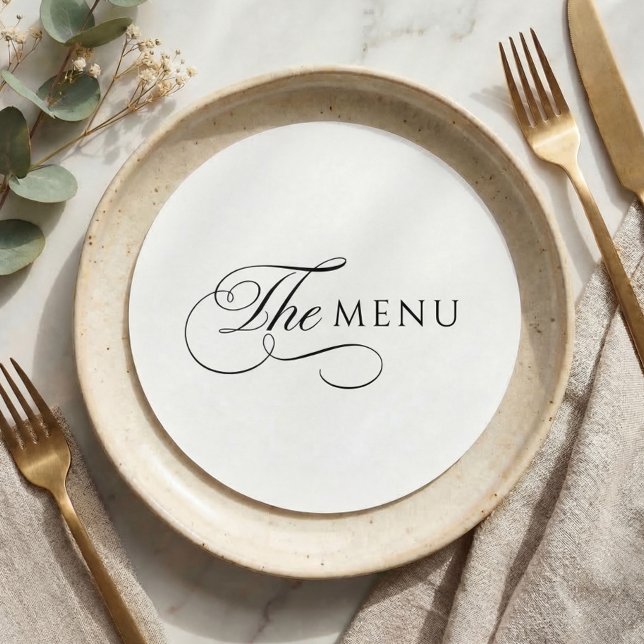 Calligraphy Elegant Circle Wedding Menu Meny (Skapare uppladdad)