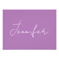 Calligraphy Elegant Lavender Plain Simple Namn