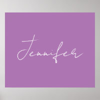 Calligraphy Elegant Lavender Plain Simple Namn