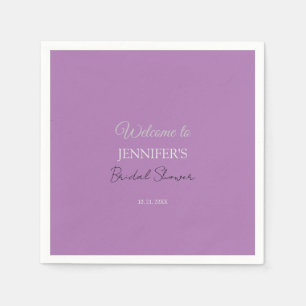 Calligraphy Elegant Lavender VälkomstMöhippa Pappersservett