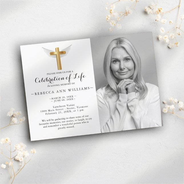 Calligraphy Elegant Photo Firande of life Inbjudningar (Skapare uppladdad)