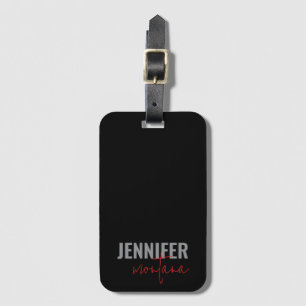 Calligraphy Elegant Plain Add Own Namn Bagagebricka