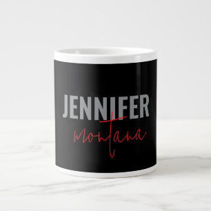 Calligraphy Elegant Plain Add Own Namn Jumbo Mugg