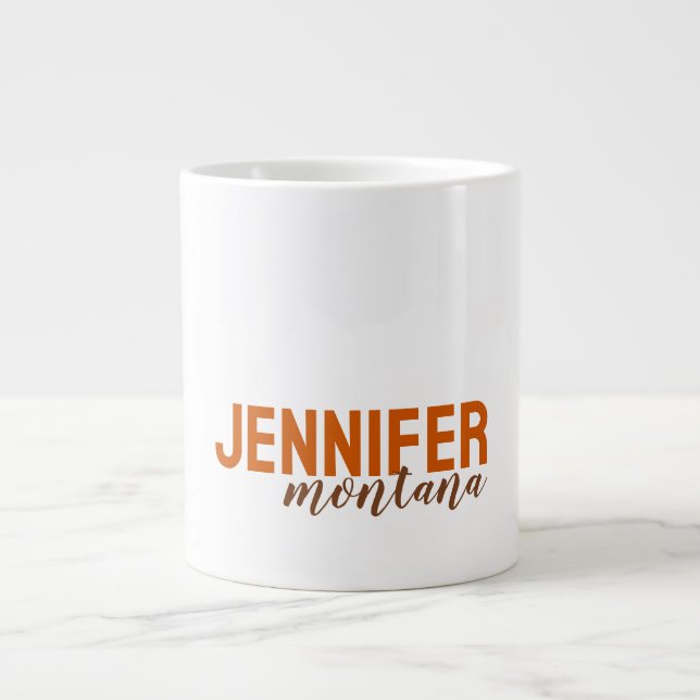 Calligraphy Elegant Plain Add Own Namn Jumbo Mugg (Framsidan)