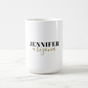 Calligraphy Elegant Plain Add Own Namn Kaffemugg