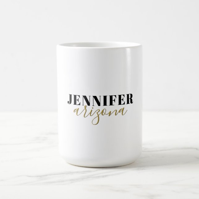 Calligraphy Elegant Plain Add Own Namn Kaffemugg (Center)