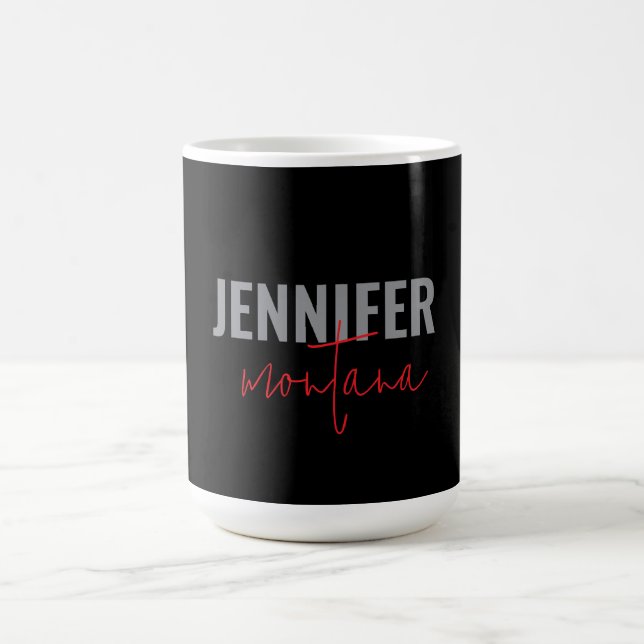 Calligraphy Elegant Plain Add Own Namn Kaffemugg (Center)