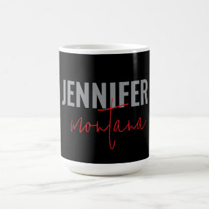 Calligraphy Elegant Plain Add Own Namn Kaffemugg