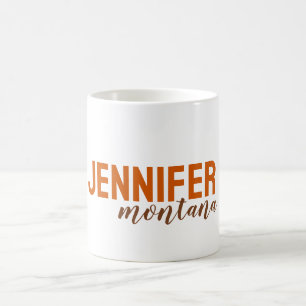 Calligraphy Elegant Plain Add Own Namn Kaffemugg