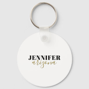 Calligraphy Elegant Plain Add Own Namn Nyckelring