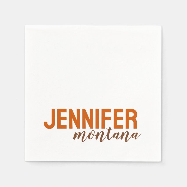 Calligraphy Elegant Plain Add Own Namn Pappersservett (Framsidan)
