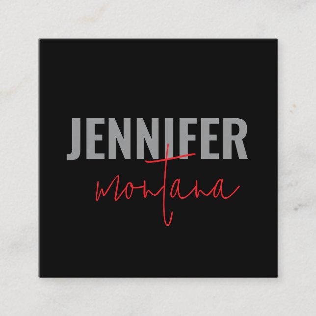 Calligraphy Elegant Plain Add Own Namn Tilläggskort (Framsida)