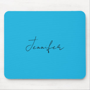 Calligraphy Elegant Plain Simple Namn Blue Musmatta