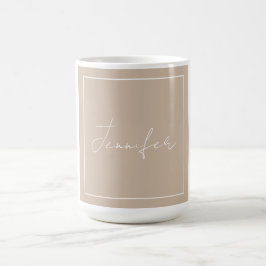 Calligraphy Elegant Plain Simple Namn Kaffemugg